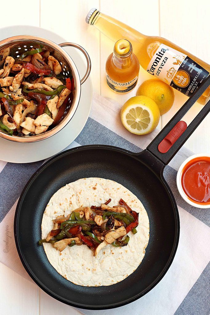 Fajitas de pollo {by Paula, Con las Zarpas en la Masa}