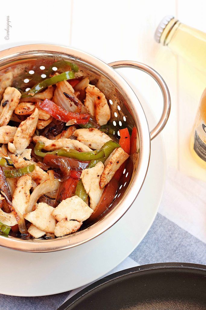 Fajitas de pollo {by Paula, Con las Zarpas en la Masa}
