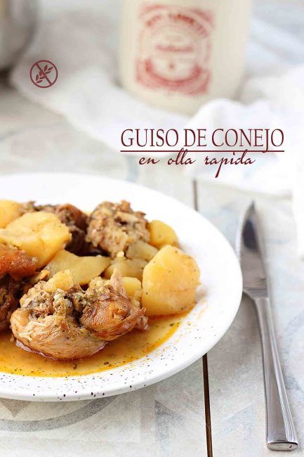 Conejo guisado en olla rápida
